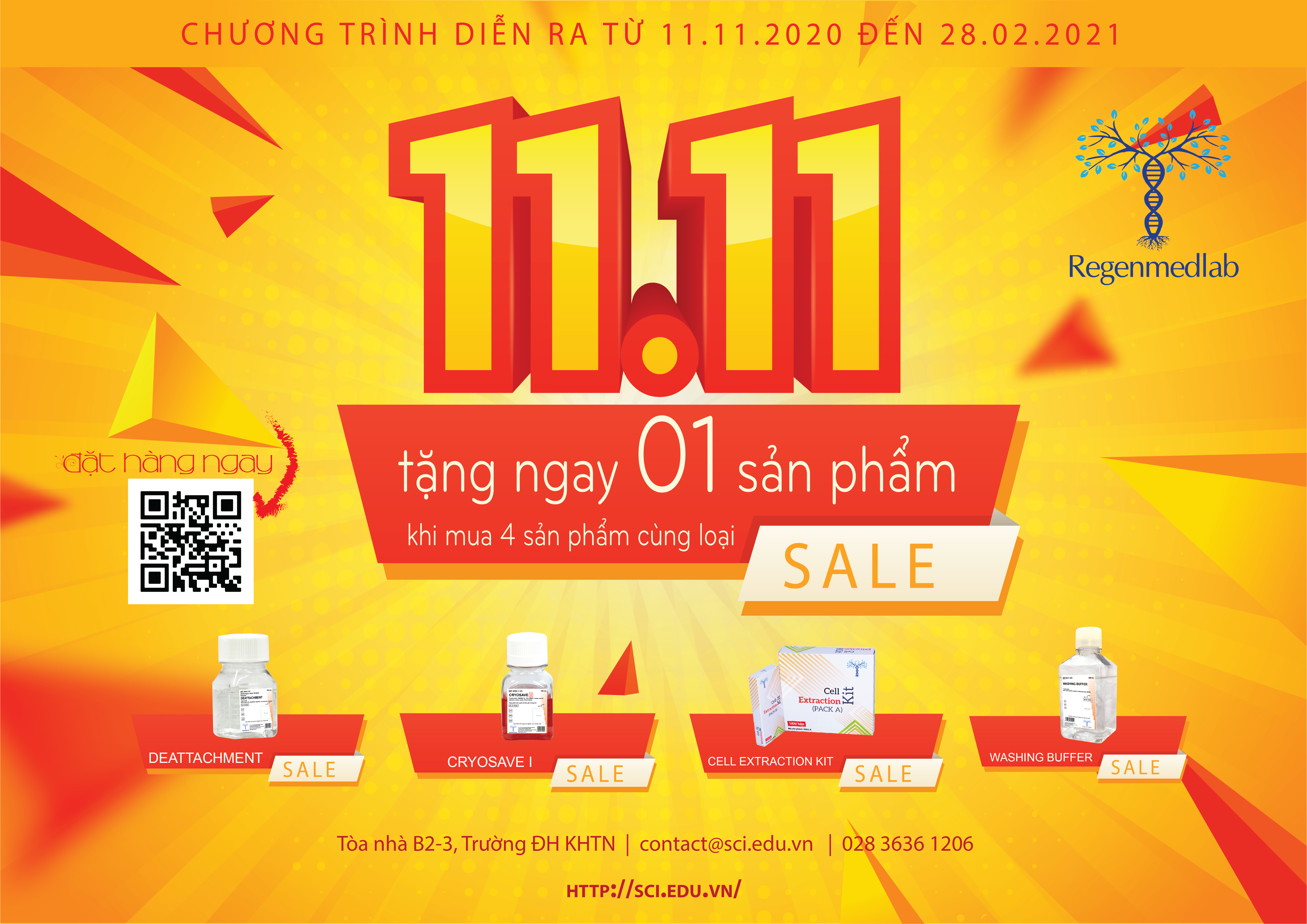 [KHUYẾN MÃI]  BIG SALE NGÀY 11.11 “TẶNG NGAY 1 SẢN PHẨM” REGENMEDLAB