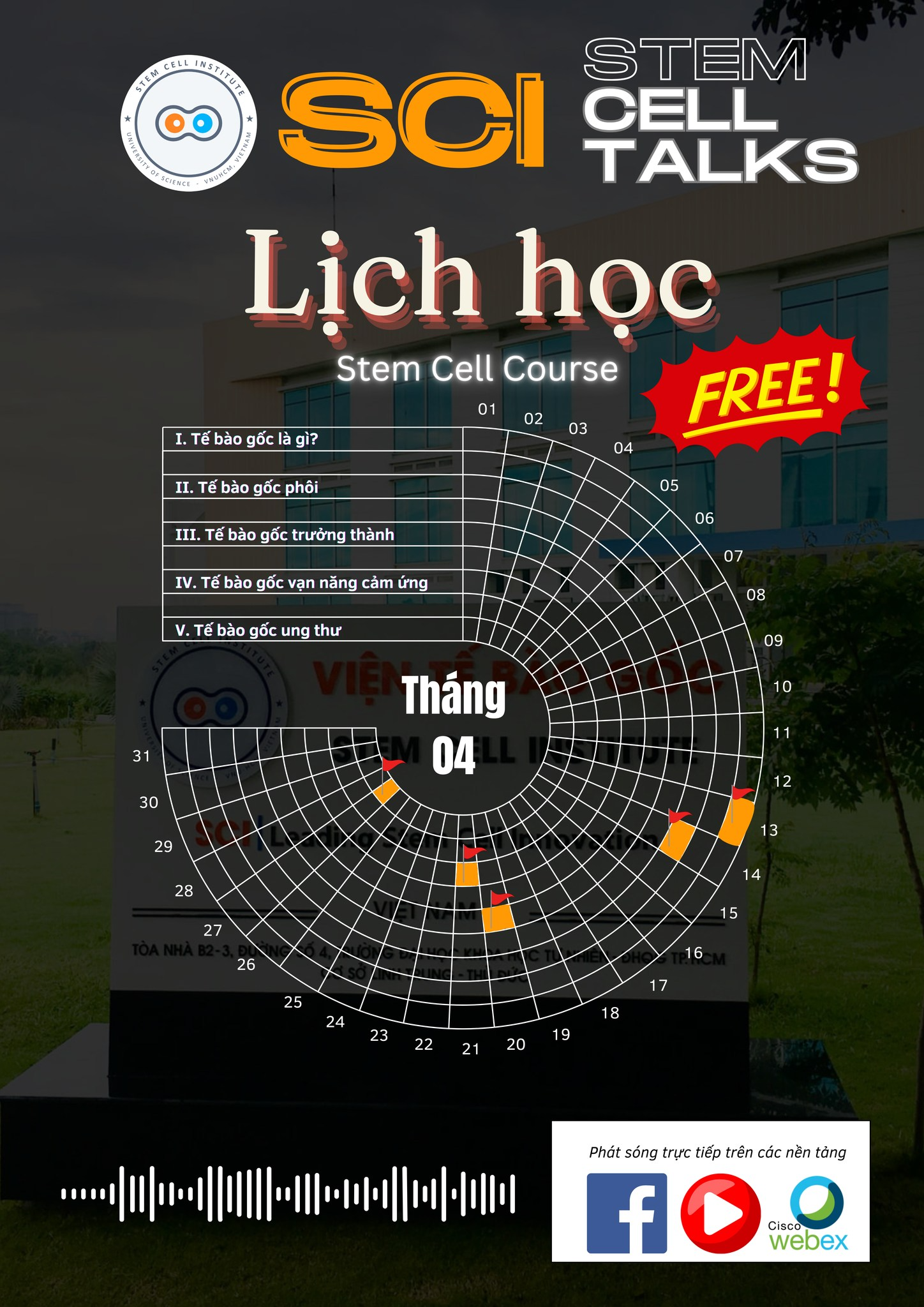 THÔNG BÁO ĐĂNG KÍ SCI STEM CELL COURSES